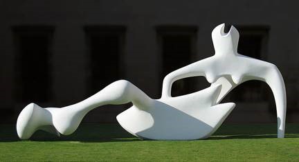 Henry Moore, Reclining Figure, 1951. Painted bronze. Fitzwilliam Museum, Cambridge. Photo by Andrew Dunn.